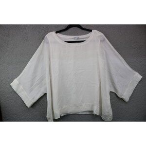 Rose & Olive Ivory Chiffon Sheer Lined Blouse-Size Large-Oversized